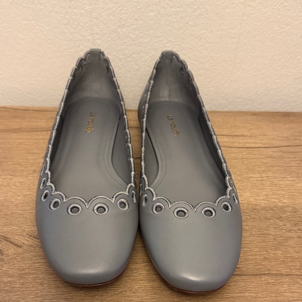 New Larroude gray flats size 7.
